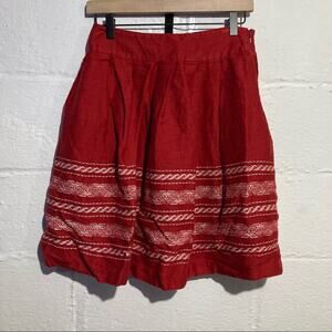 City Unltd Red Embroidered Skirt - Size 4P